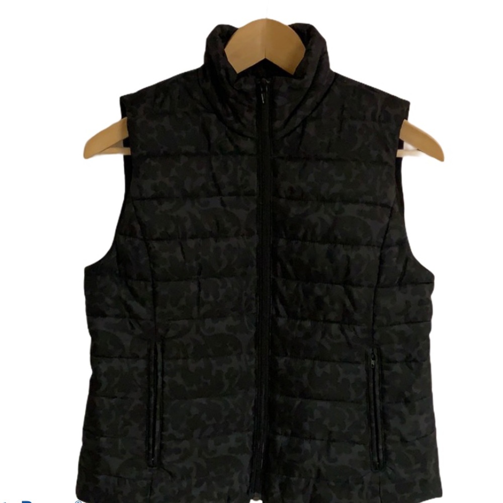 Loft Black/Grey Quilted Puffer Vest Women’s Sz XS